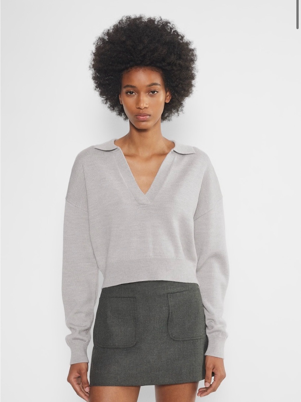 Aritzia Clara Merino Wool Waist Sweater
Merino wool polo sweater